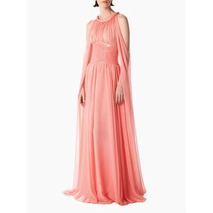 Ozgur Masur Embellished Chiffon Cape Gown Size 38 (6) $1858
